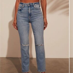 Maren High Rise Distressed Straight Leg Jeans - Medium